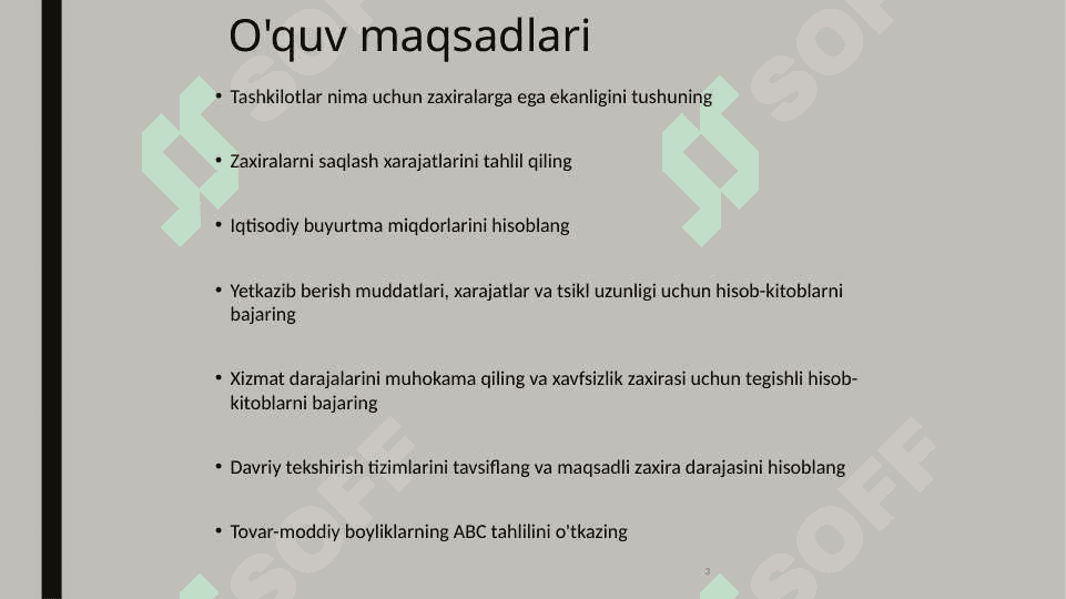 Zaxiralar logistikasi 3