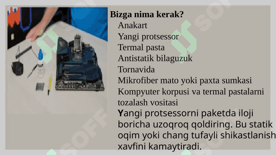 Prosessorni o‘rnatish va ishlatish 3