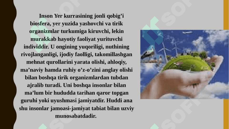 Inson ekologiyasi. Atrof-muhitni muhofaza qilish, tabiiy resurslardan oqilona foydalanish 4