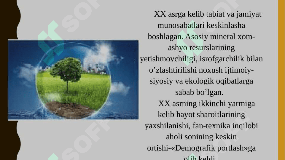 Inson ekologiyasi. Atrof-muhitni muhofaza qilish, tabiiy resurslardan oqilona foydalanish 5