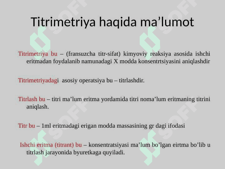 Kislota-asosli titrlash. Indikatorlar 4