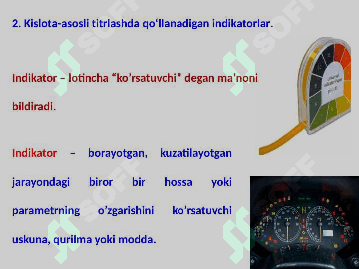 Kislota-asosli titrlash. Indikatorlar 6