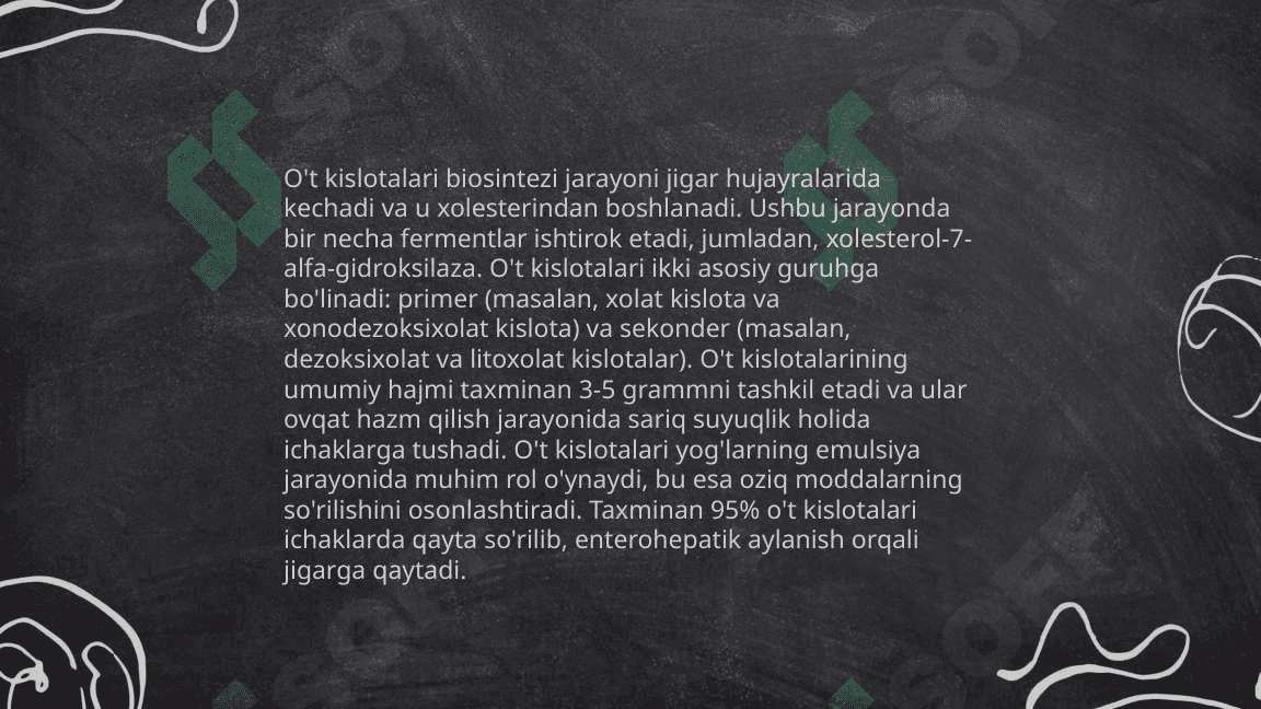 Oʻt kislotalari va ularning tuzlari , ahamiyati . 4