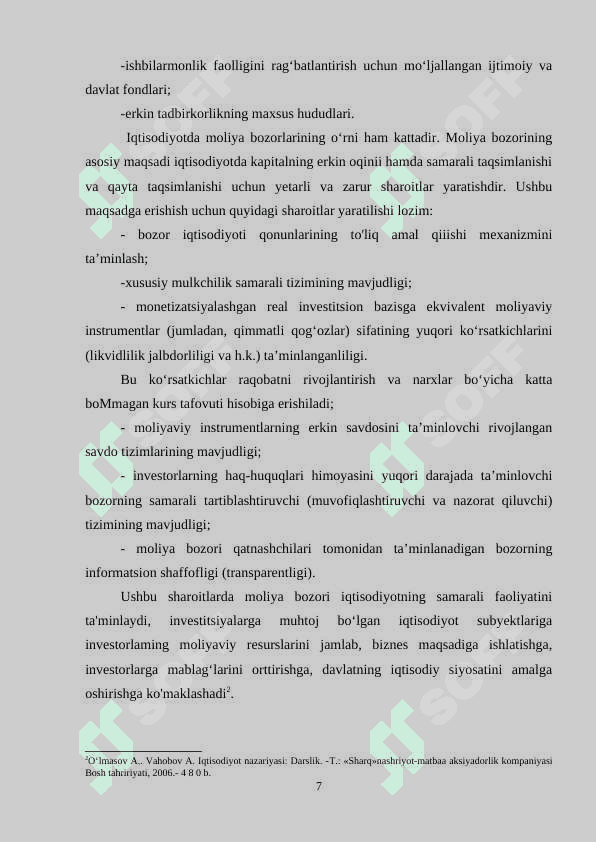 Bozor infratuzilmasining  kurs ishi 7