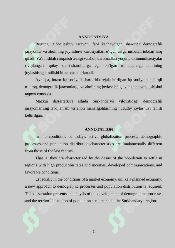 SURXONDARYO VILOYATIDA DEMOGRAFIK JARAYONLARNING RIVOJLANISHI VA AHOLI MANZILGOHLARINING KENGAYISHI 3