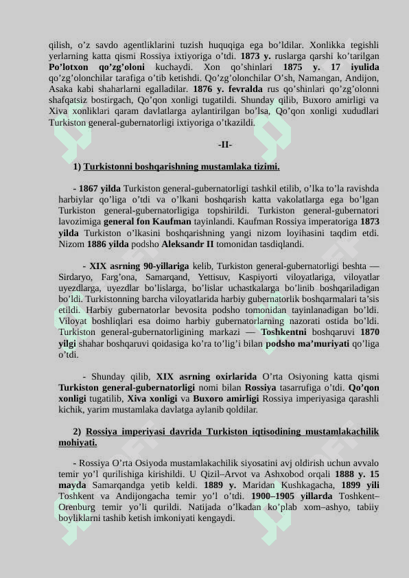 Turkiston o‘lkasida Rossiya imperiyasi mustamlaka tuzumi 3