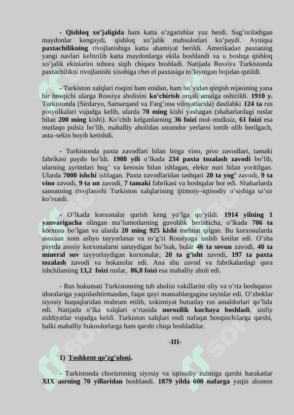 Turkiston o‘lkasida Rossiya imperiyasi mustamlaka tuzumi 4