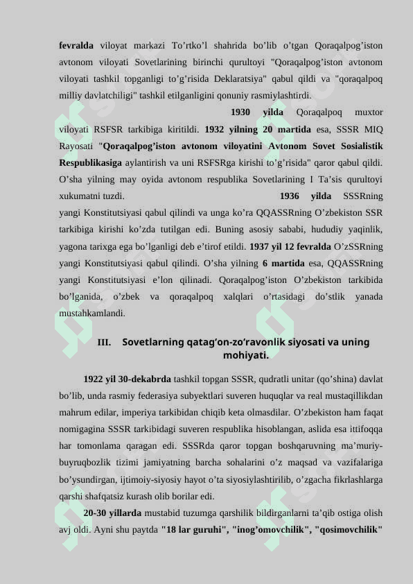 Sovet hukmronligi davrida davlatchilikning mustamlikachilik mohiyati. 7