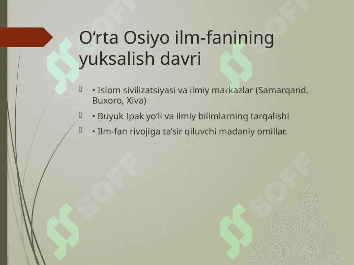 O‘rta Osiyo allomalarining tabiiy fanlarining shakllanishi va rivojlanishi 2