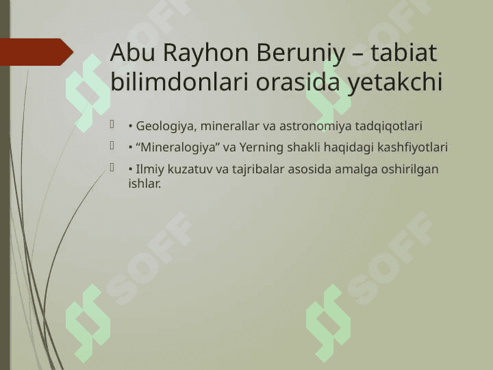 O‘rta Osiyo allomalarining tabiiy fanlarining shakllanishi va rivojlanishi 4
