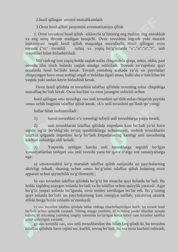 Ovoz buzilishlarini bartaraf etishda asosiy bosqich 2