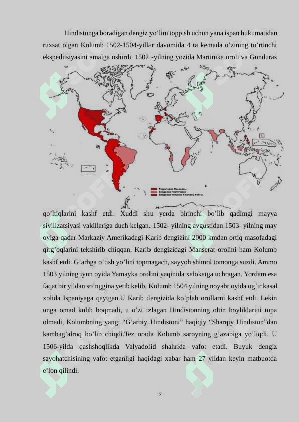 Ispaniyaning mustamlakachilik siyosati 7