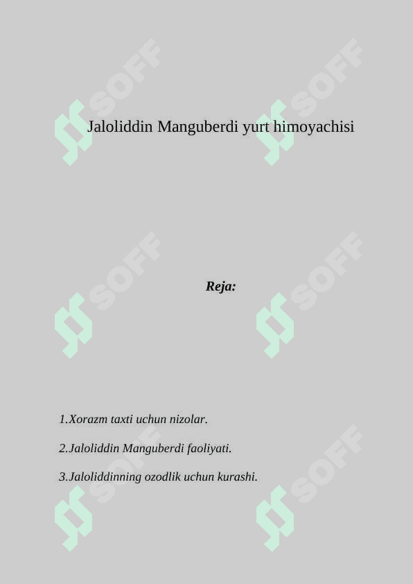 Jaloliddin Manguberdi yurt himoyachisi 2