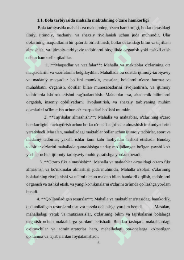 BOLA TARBIYASIDA MAHALLA VA MAKTABNING ROLI. 8