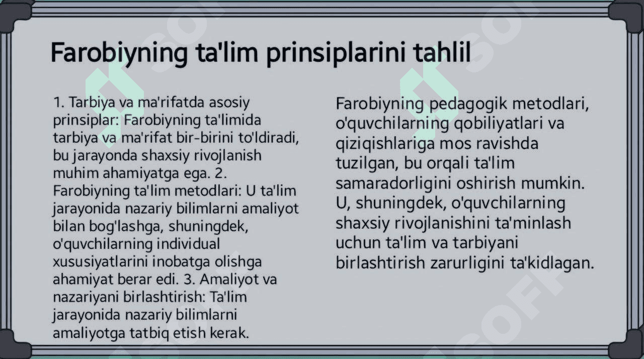 Abu Nasr Farobiyning pedogogik g'oyalari 3