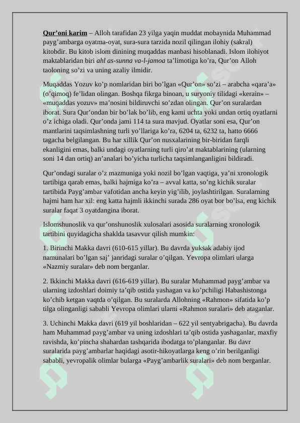 Mustaqillik yillarida qur'onning o'zbek tiliga tarjima qilinishi va tavsiflari 2