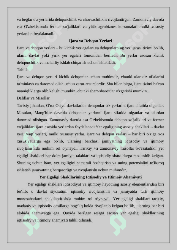 Buxoro xonligida yer egaligi shakllari 8