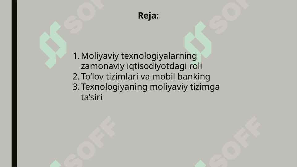 Moliyaviy texnologiya sohalari 2