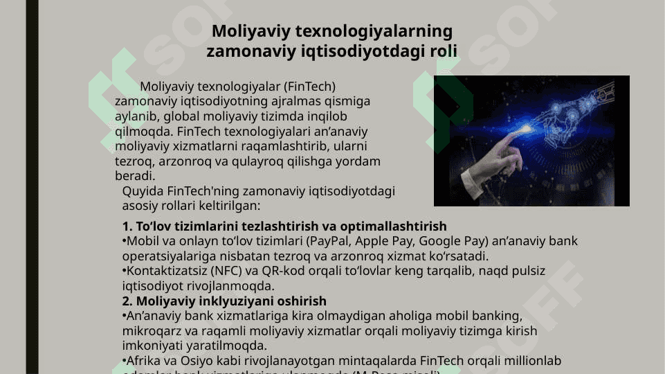 Moliyaviy texnologiya sohalari 3