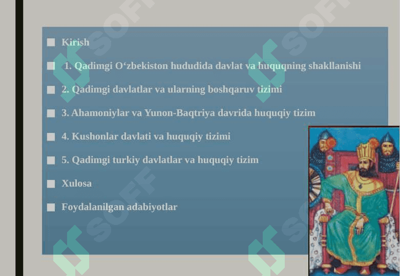 Oʻzbekiston hududida qadimgi davr davlat va huquqi 2