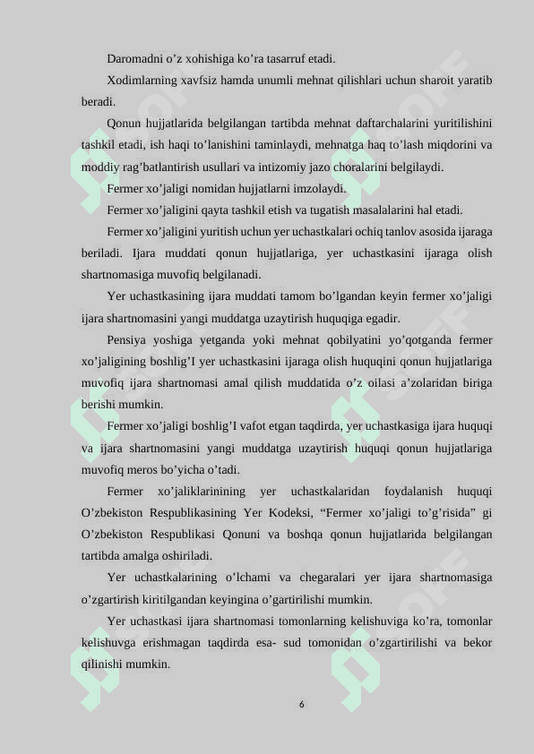 AMALIYOT HISOBOTINING MUNDARIJASI 6