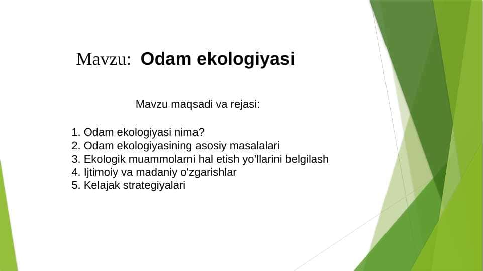 Odam ekologiyasi