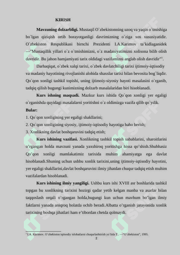 Qoʻqon xonligida yer egaligi va sugʻorish tizimlari 2