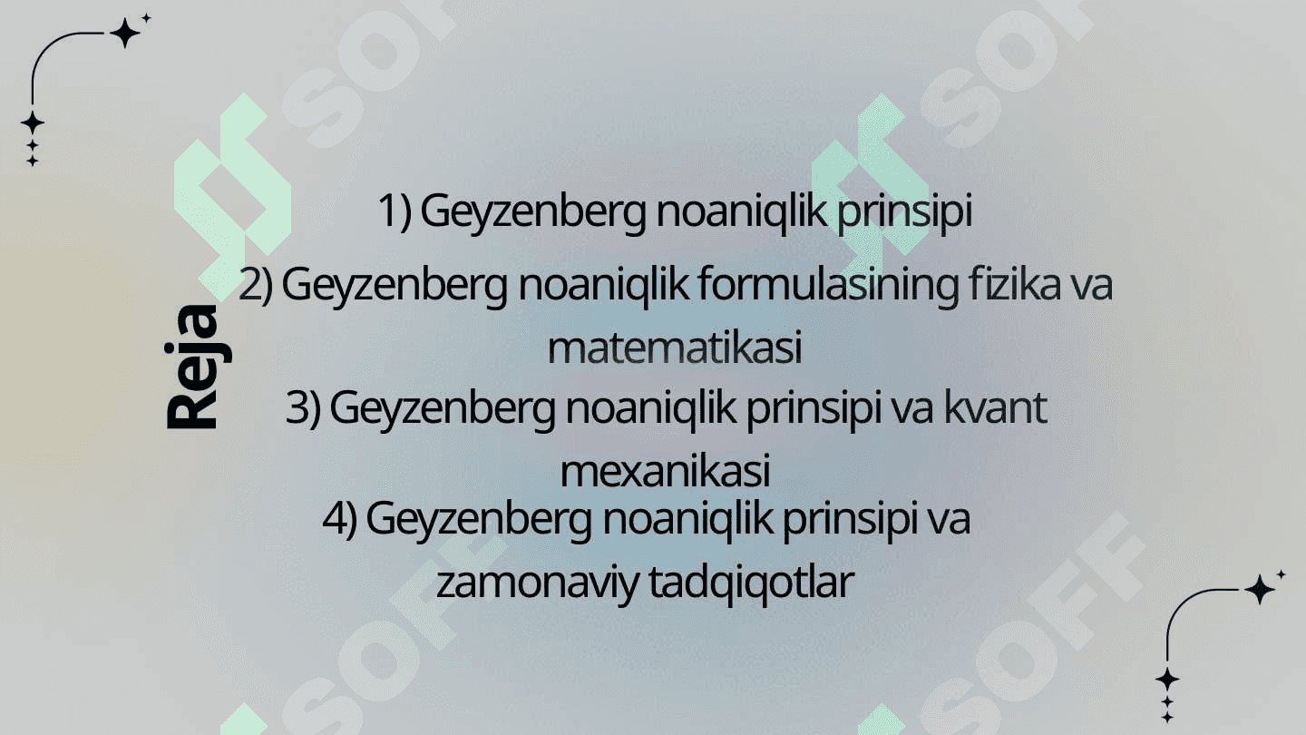 Geyzenberg noaniqliklarining o'zaro nisbati 2