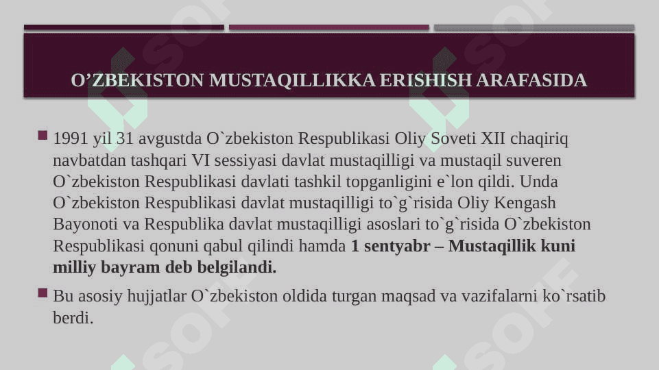 mustaqillikni qo’lga kiritilishi 4