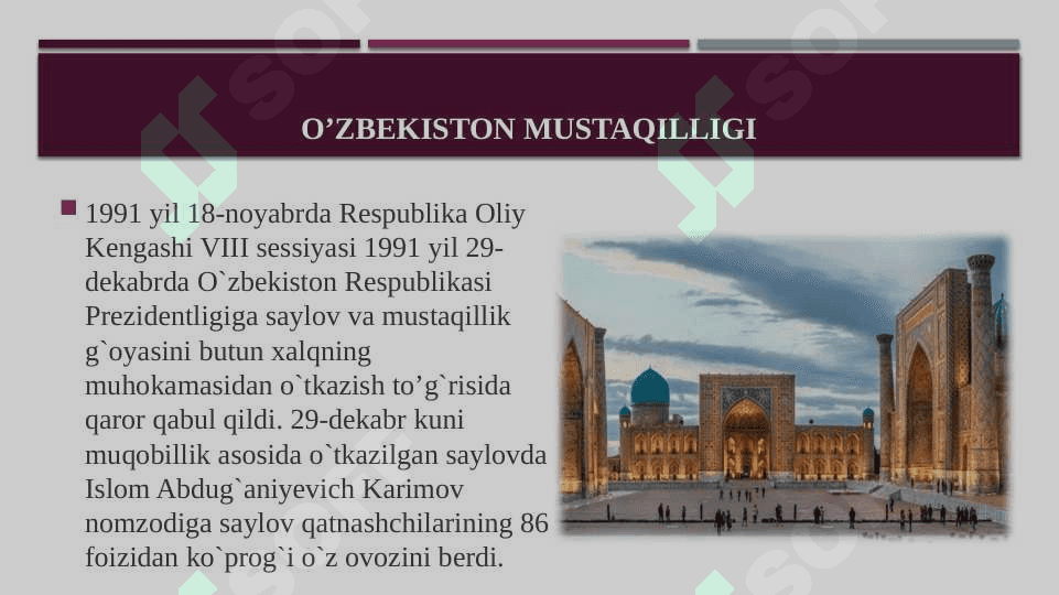 mustaqillikni qo’lga kiritilishi 7