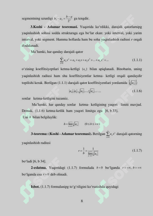 TEYLOR FORMULASI VA UNING TATBIQLARI 8