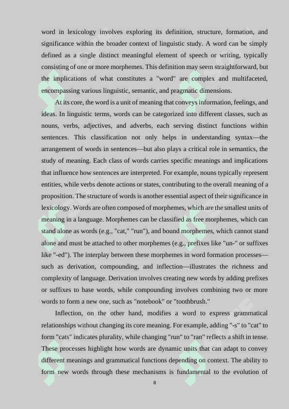 LEXICOLOGY AND LANGUAGE 8