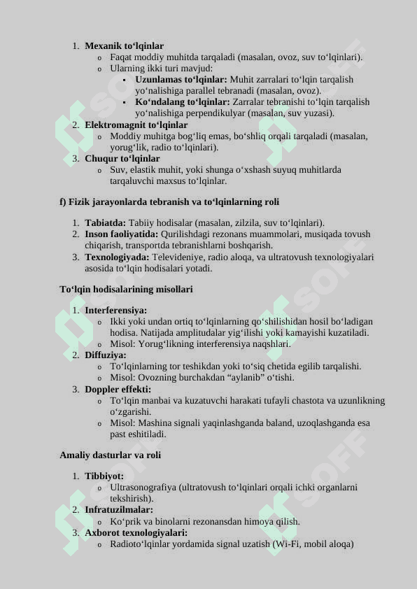 Tebranishlar va tolqinlar kabi fizik jarayonlarga qatorlarning tadbiqlari 4
