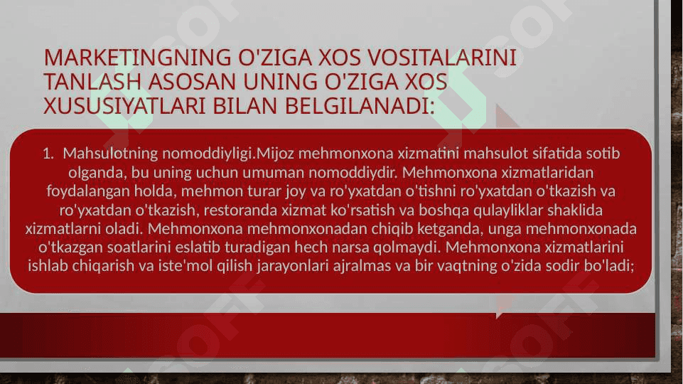 MEHMONXONADA ICHKI MARKETING 4