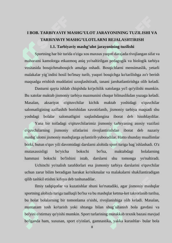 O’QUVCHINI TARBIYALASHDA TARBIYAVIY MASHG`ULOTLARNING AHAMIYATI 8