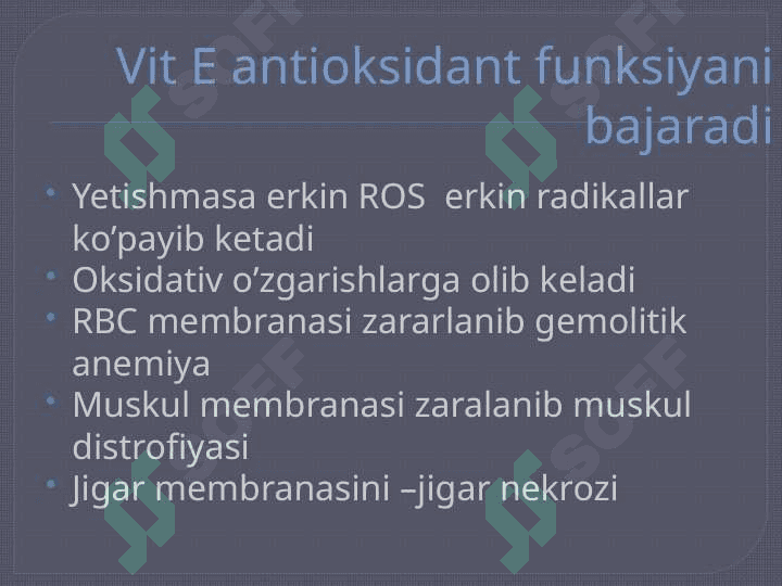 Gipovitaminoz va gipervitaminoz holatlarda modda almashinuvining buzilishi 8