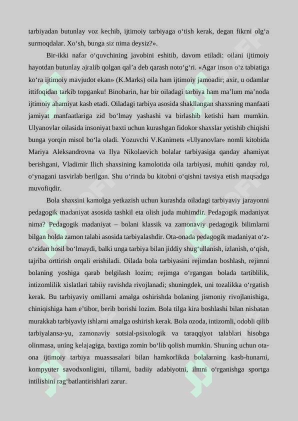 Oilada tejamkorlik tarbiyasini singdirib borish 5