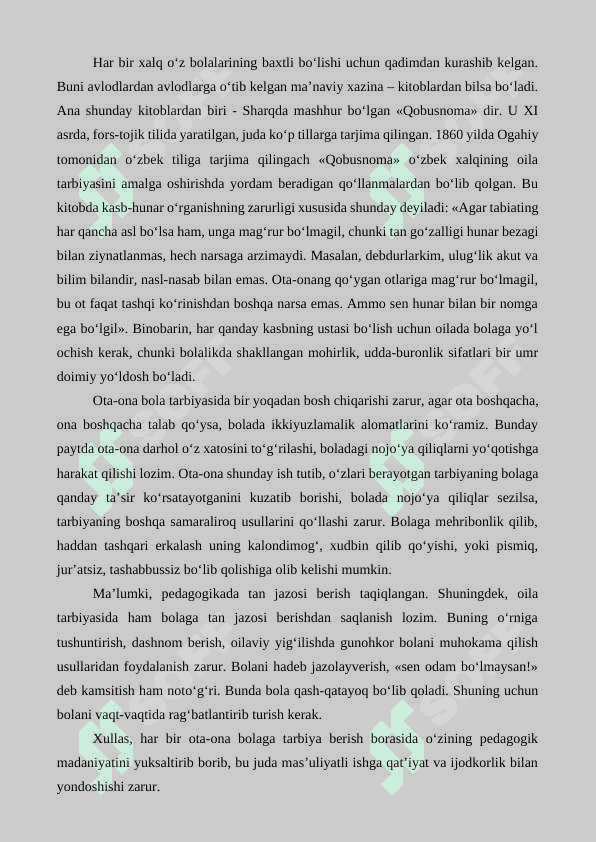 Oilada tejamkorlik tarbiyasini singdirib borish 8