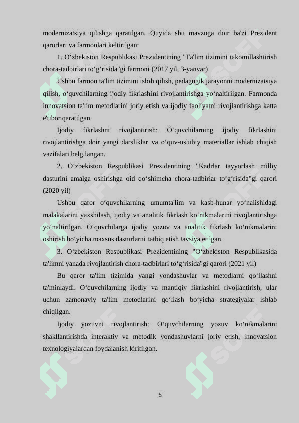 DARISLIKLARDA O`QUVCHILARNING IJODIY YOZUV KO'NIKMALARINI SHAKILLANTIRISH 5