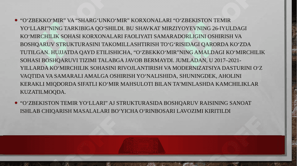 O’ZBEKKO’MIR aksiyadorlik jamiyati 3