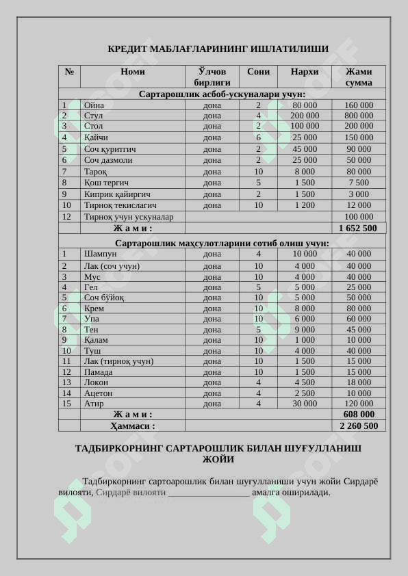 САРТАРОШЛИК ХИЗМАТИНИ РИВОЖЛАНТИРИШ 4