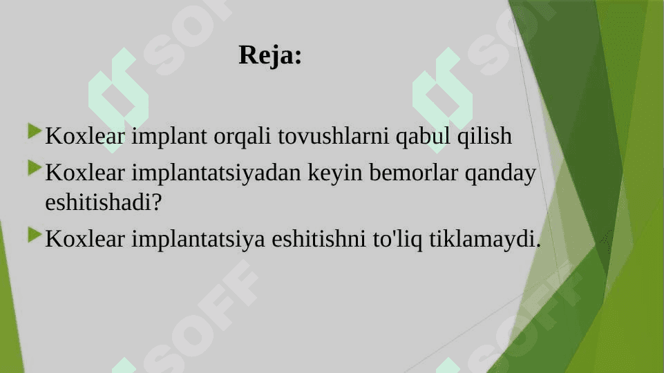 Koxlear  implantli  bemorlar  tovushlarni  qabul  qilishi. 2