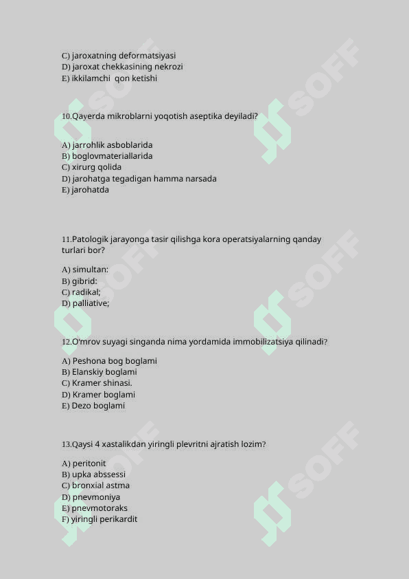 Umumiy xirurgiyadan test savollari 3