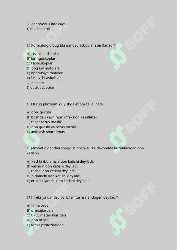 Umumiy xirurgiyadan test savollari 4