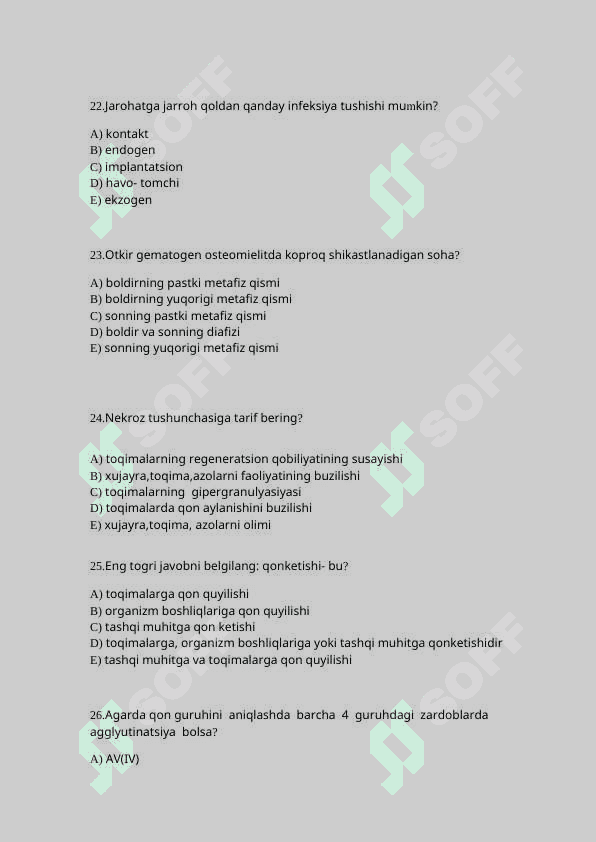 Umumiy xirurgiyadan test savollari 6