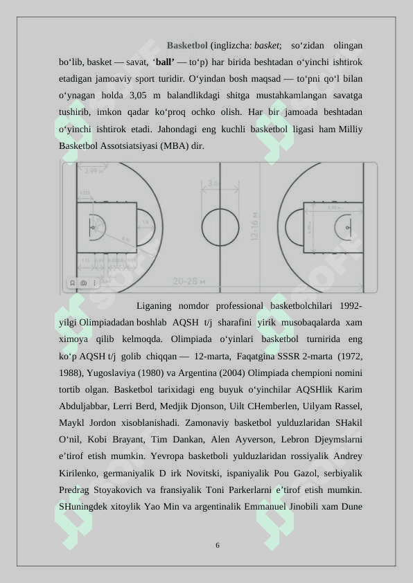 Basketbol o‘yinini O‘zbekistonda rivojlanishi 6