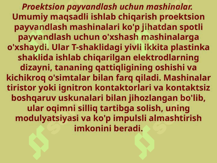 Kontaktli payvandlash qurilmalari 6