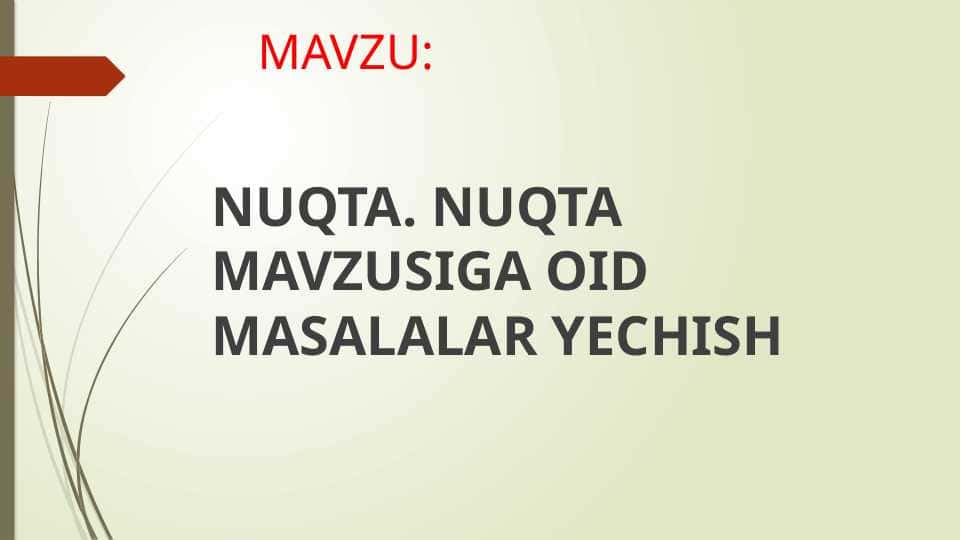 nuqta. nuqta mavzusiga oid masalalar yechish