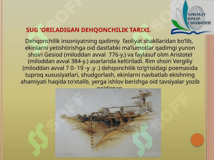 Sug’oriladigan dehqonchilikning fiziologik asoslari. 2