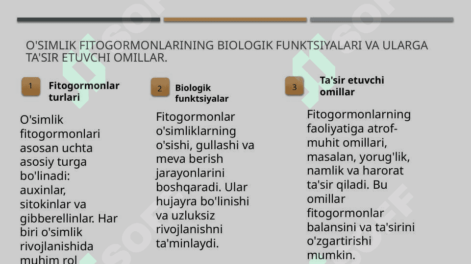 O'simlik fitogormonlarining ta'sir etish mexanizmlarining sxemalar va zamonaviy metodlar asosida organish 7